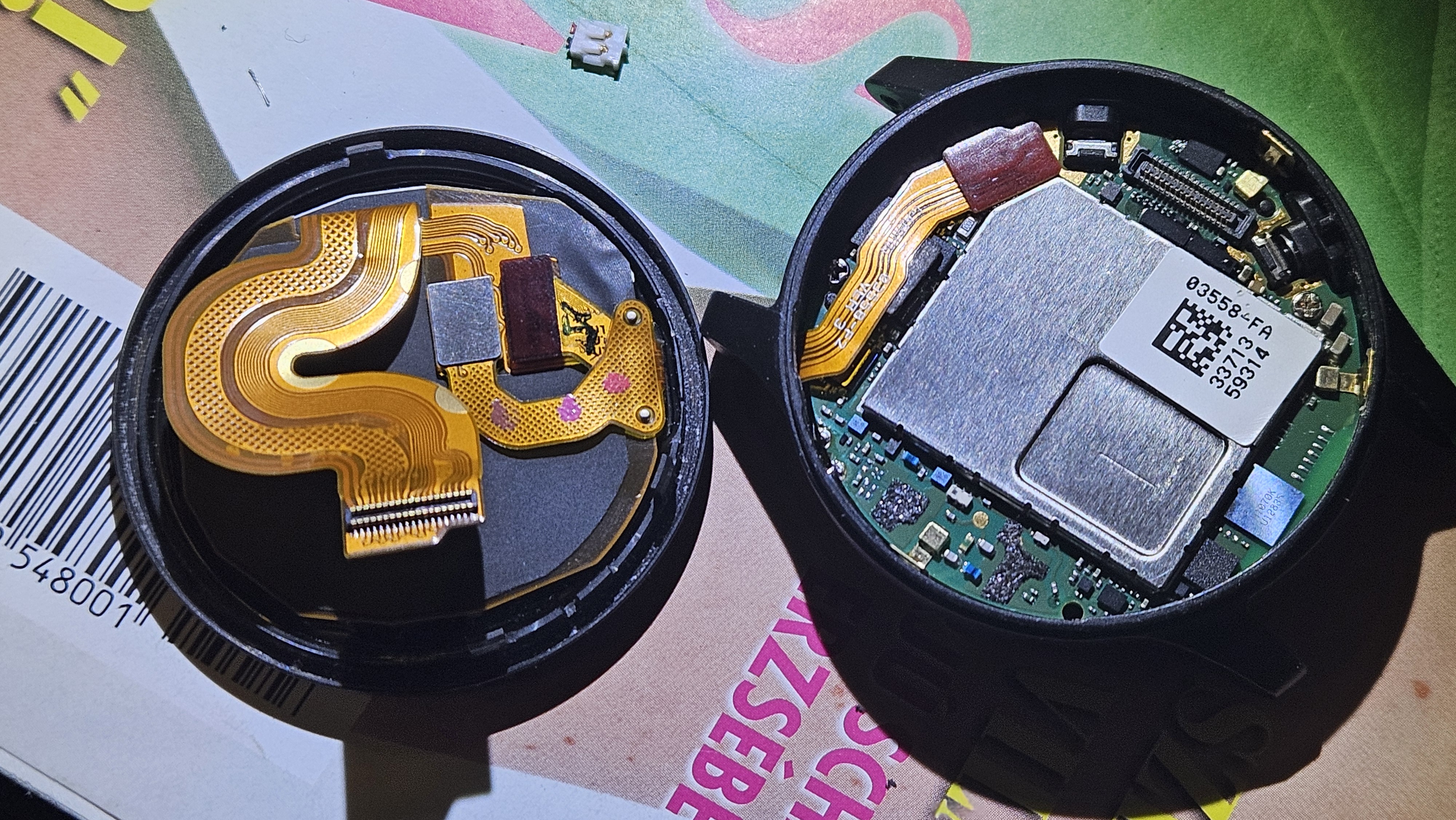 Both halves of the watch separated